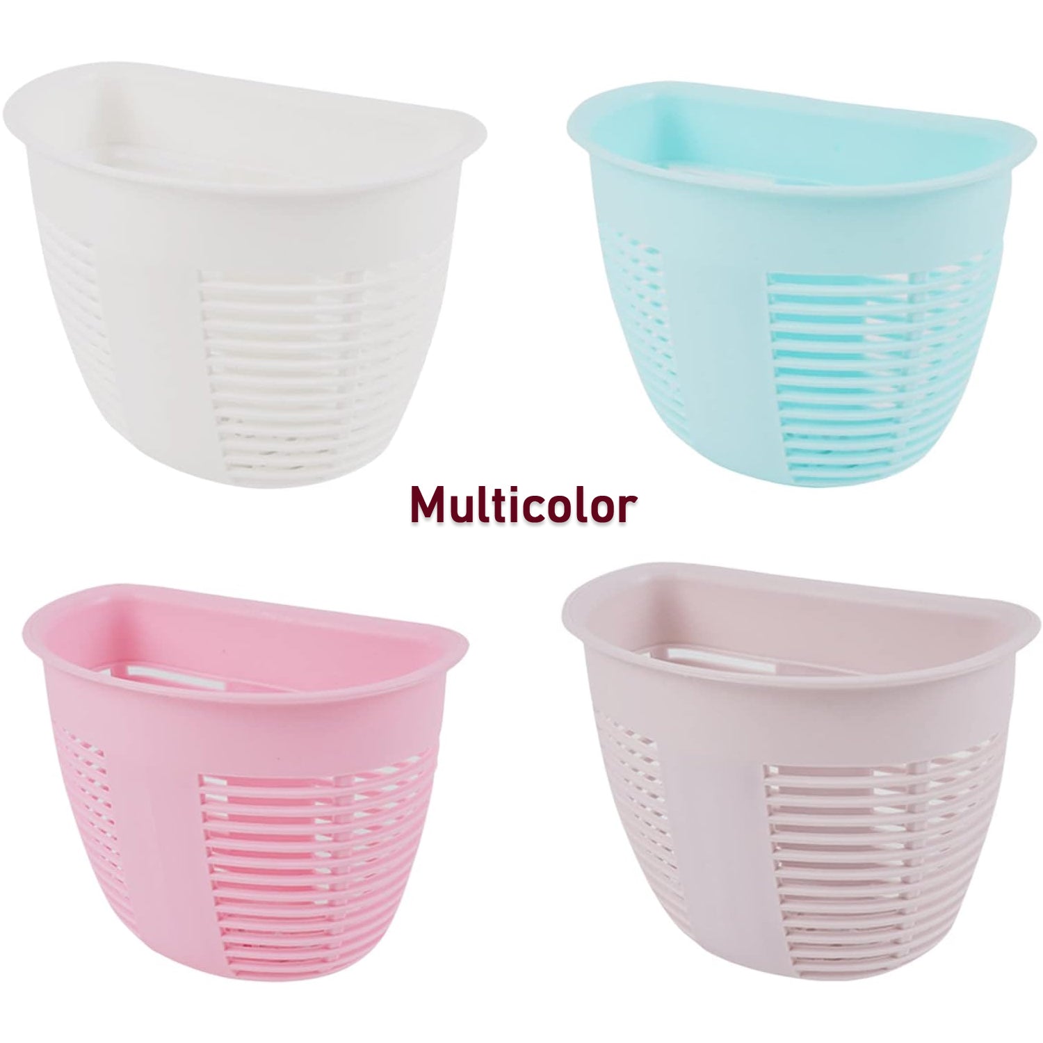 8825 Hanging Plastic Storage Basket, Adhesive Wall Mounted Organizer Box Make Up Holder Shelf Bathroom Wall Basket Punch Free Drain Basket for Kitchen Bathroom, Wall Type Storage Basket (1 Pc) 8825 Hanging Plastic Storage Basket, Adhesive Wall Mounted Organizer Box Make Up Holder Shelf Bathroom Wall Basket Punch Free Drain Basket for Kitchen Bathroom, Wall Type Storage Basket (1 Pc)